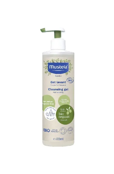 Mustela Certified organic cleansing gel body & hair