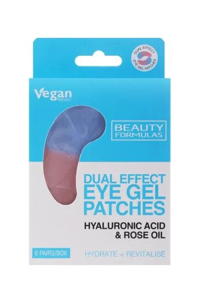 Beauty Formulas Hyaluronic Acid & Rose Oil Dual Effect Eye Gel Patches - 6 Pairs