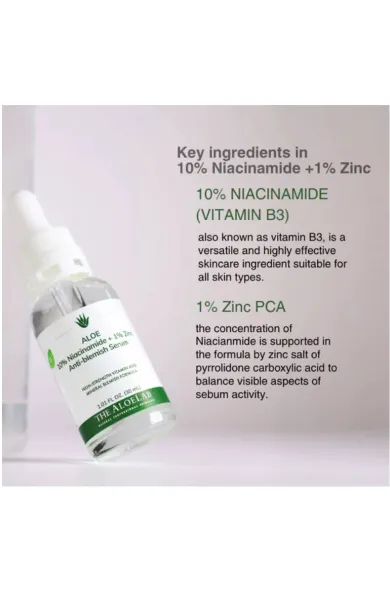 The AloeLab 10% Niacinamide +1% Zinc Anti-Blemish Serum -30ml
