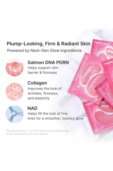MEDICUBE PDRN PINK COLLAGEN JELLY EYE MASK (6 Pairs)